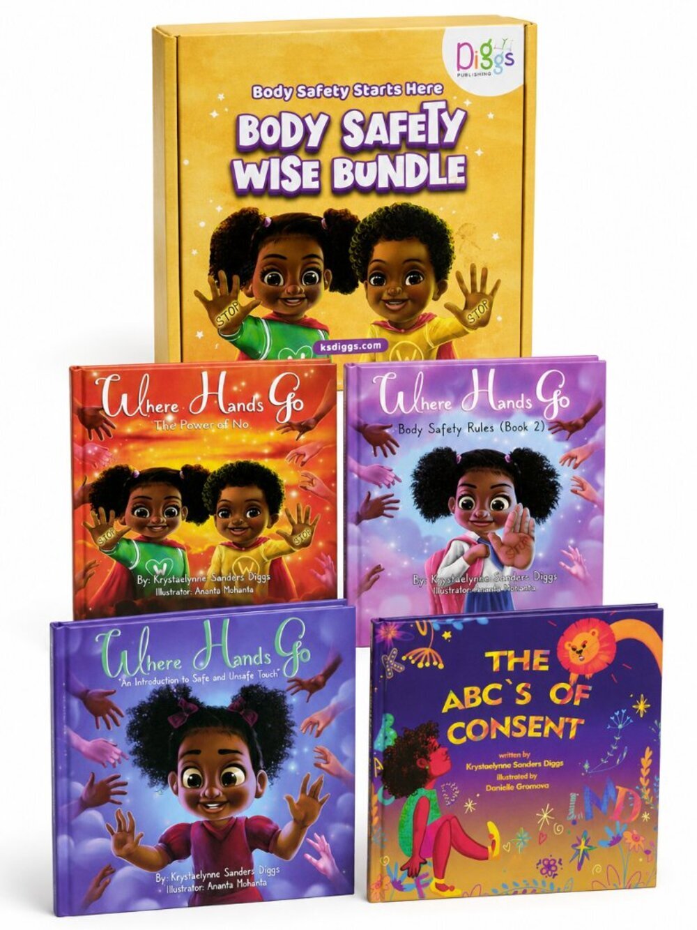 Where Hands Go Body Safety Wise 4 Book Bundle Consent Kids Hardcover Box Set